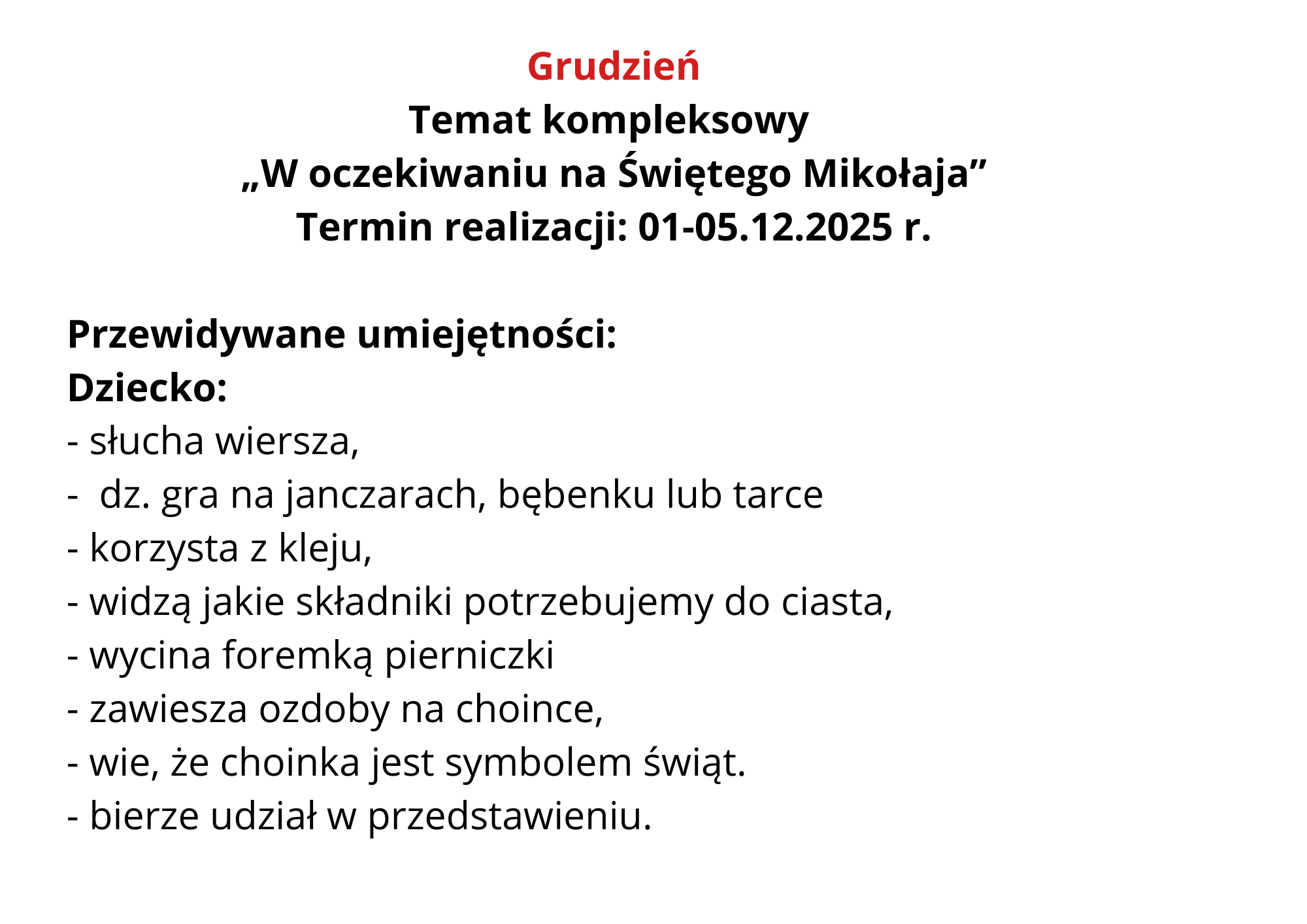 „W oczekiwaniu na Świętego Mikołaja”