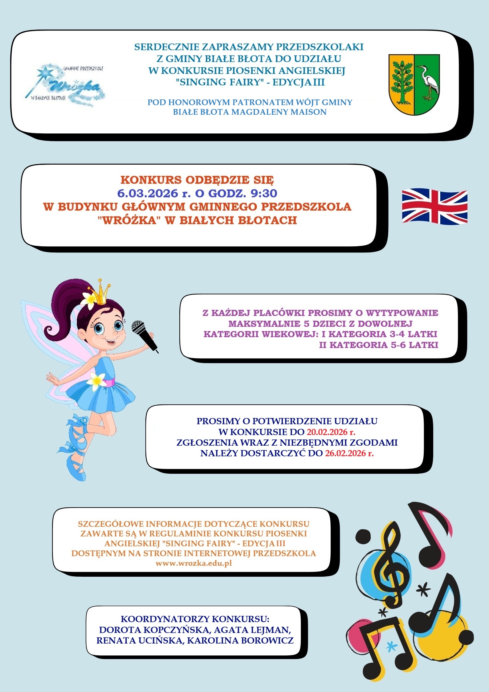 KONKURS PIOSENKI ANGIELSKIEJ „SINGING FAIRY”
